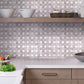 White and Gray 12 x 12 Polished Marble Mosaic Tile