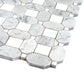 White and Gray 12 x 12 Polished Marble Mosaic Tile