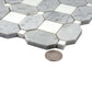 White and Gray 12 x 12 Polished Marble Mosaic Tile