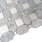 White and Gray 12 x 12 Polished Marble Mosaic Tile