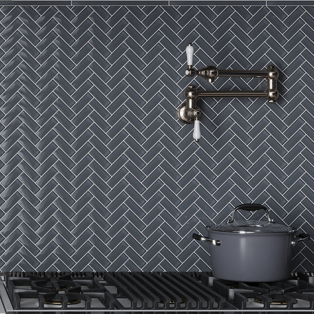 Coin Gray 11 x 13 Glossy Glass Mosaic Tile