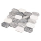 Calacatta Bluette, Thassos White 13x12 Polished Picket Lantern Mosaic Tile