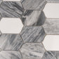 Calacatta Bluette, Thassos White 13x12 Polished Picket Lantern Mosaic Tile