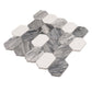 Calacatta Bluette, Thassos White 13x12 Polished Picket Lantern Mosaic Tile