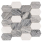 Calacatta Bluette, Thassos White 13x12 Polished Picket Lantern Mosaic Tile  - Sample