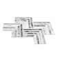 Calacatta Bluette, Thassos White 13x16 Polished Chevron Mosaic Tile
