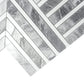 Calacatta Bluette, Thassos White 13x16 Polished Chevron Mosaic Tile  - Sample