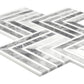 Calacatta Bluette, Thassos White 13x16 Polished Chevron Mosaic Tile  - Sample