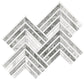 Calacatta Bluette, Thassos White 13x16 Polished Chevron Mosaic Tile  - Sample