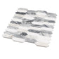 Calacatta Bluette, Thassos White 12x12 Polished Picket Mosaic Tile