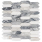 Calacatta Bluette, Thassos White 12x12 Polished Picket Mosaic Tile