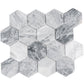 Light Gray 12x10 Honed Calacatta Bluette Hexagon Mosaic Tile - Sample