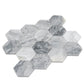 Light Gray 12x10 Honed Calacatta Bluette Hexagon Mosaic Tile