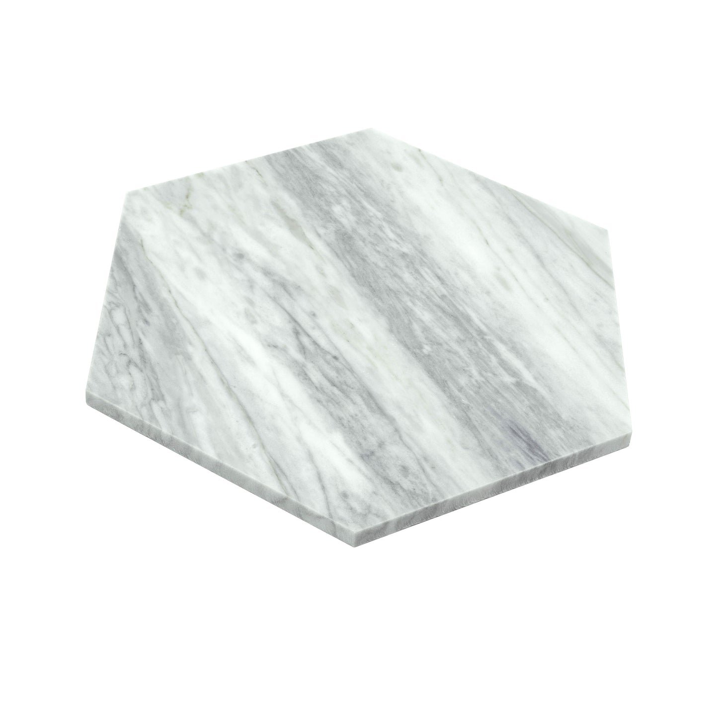 Light Gray 10x10 Honed Calacatta Bluette Hexagon Tile - Sample