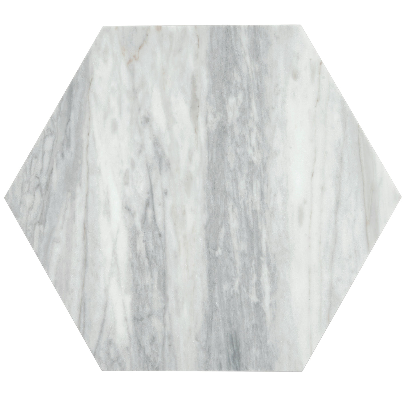 Light Gray 10x10 Honed Calacatta Bluette Hexagon Tile - Sample