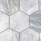 Light Gray 12x10 Polished Calacatta Bluette Hexagon Mosaic Tile