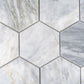 Light Gray 12x10 Polished Calacatta Bluette Hexagon Mosaic Tile - Sample