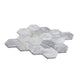 Light Gray 12x10 Polished Calacatta Bluette Hexagon Mosaic Tile - Sample