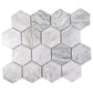 Light Gray 12x10 Polished Calacatta Bluette Hexagon Mosaic Tile