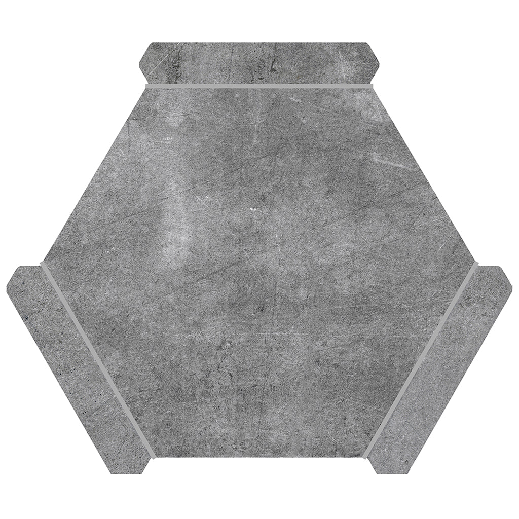 Coin Gray 9 x 10 Matte Porcelain Hexagon Tile