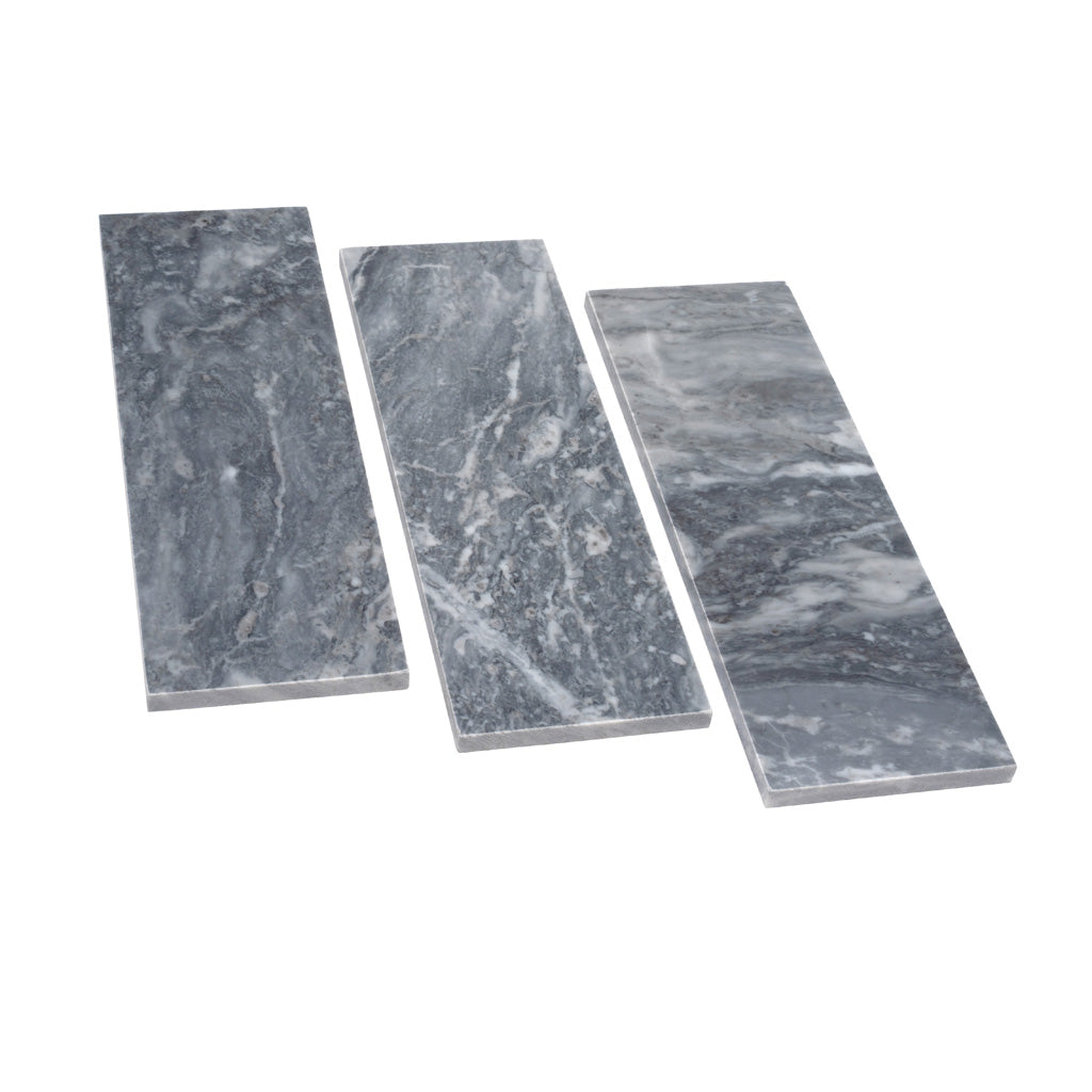 Gray 4 x 12 Polished Marble Subway Tile