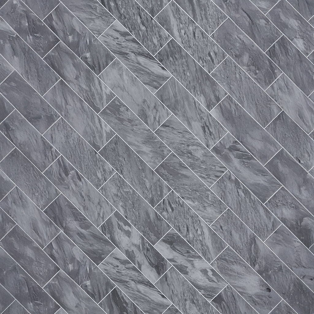 Gray 4 x 12 Bardiglio Nuvolato Marble Polished Subway Tile