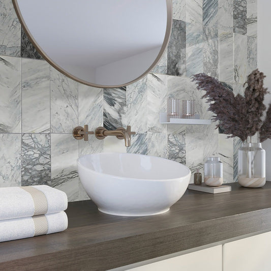 Gray 4 x 12 Honed Marble Subway Tile - Sample