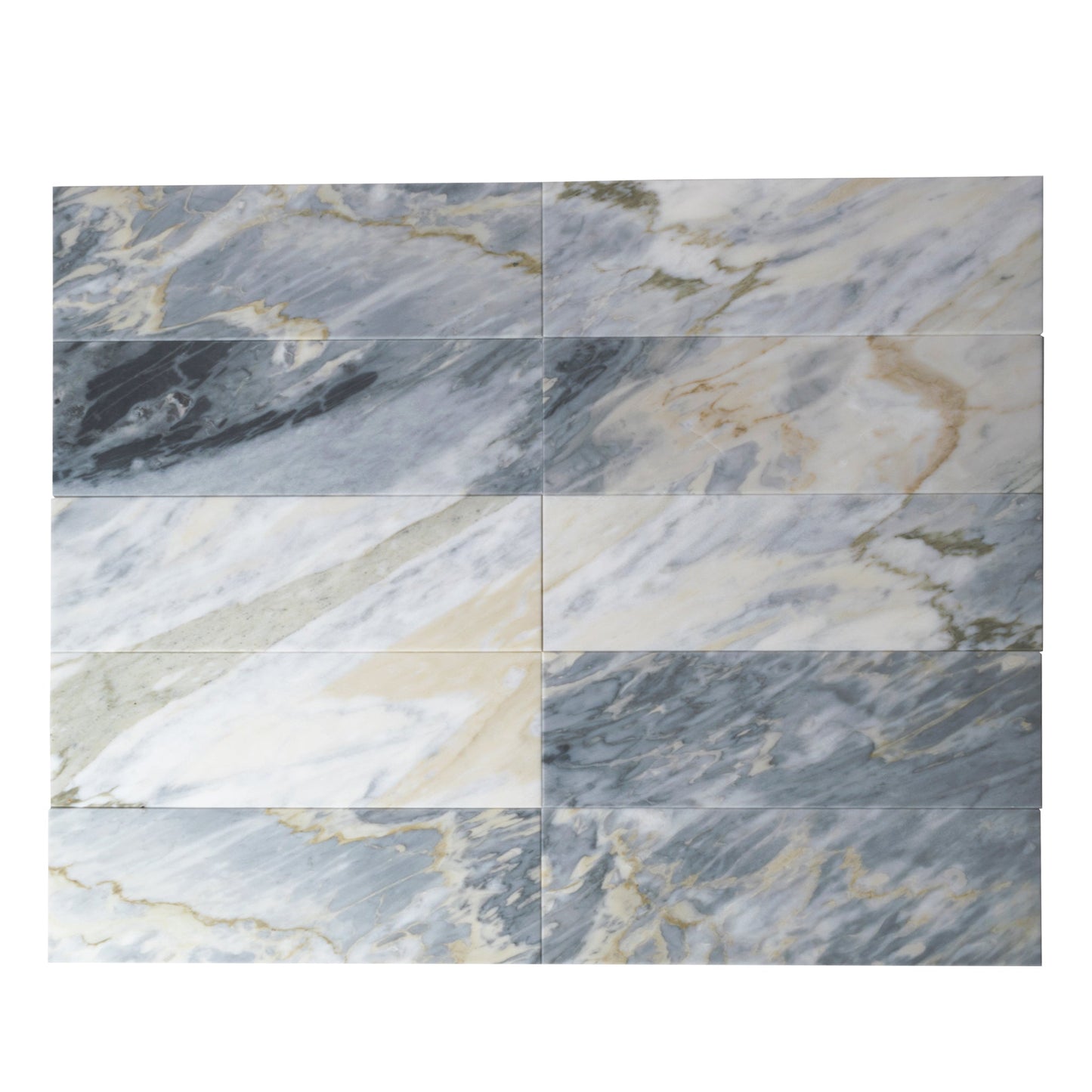 Gray 4 x 12 Polished Marble Subway Tile