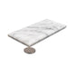 White 3 x 6 Polished, Beveled Marble Subway Tile