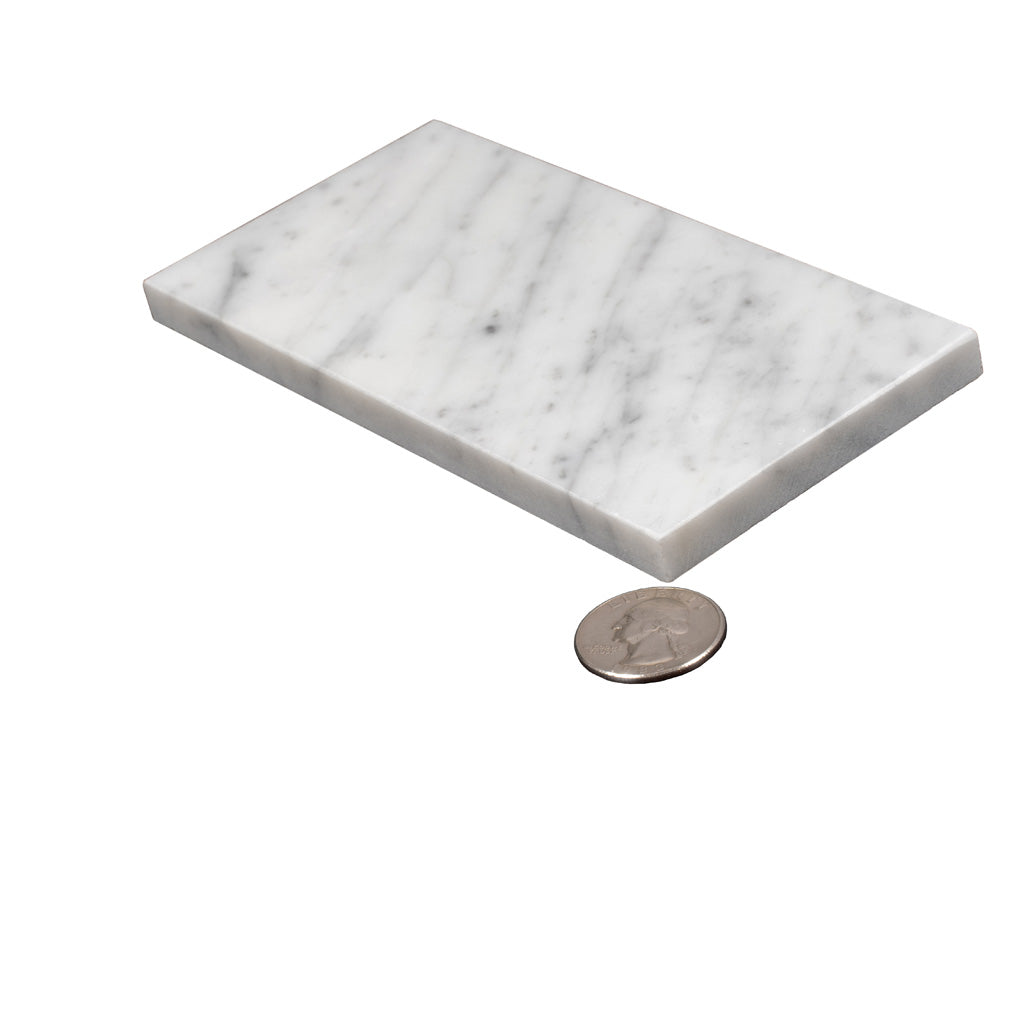 White 3 x 6 Honed Marble Subway Tile