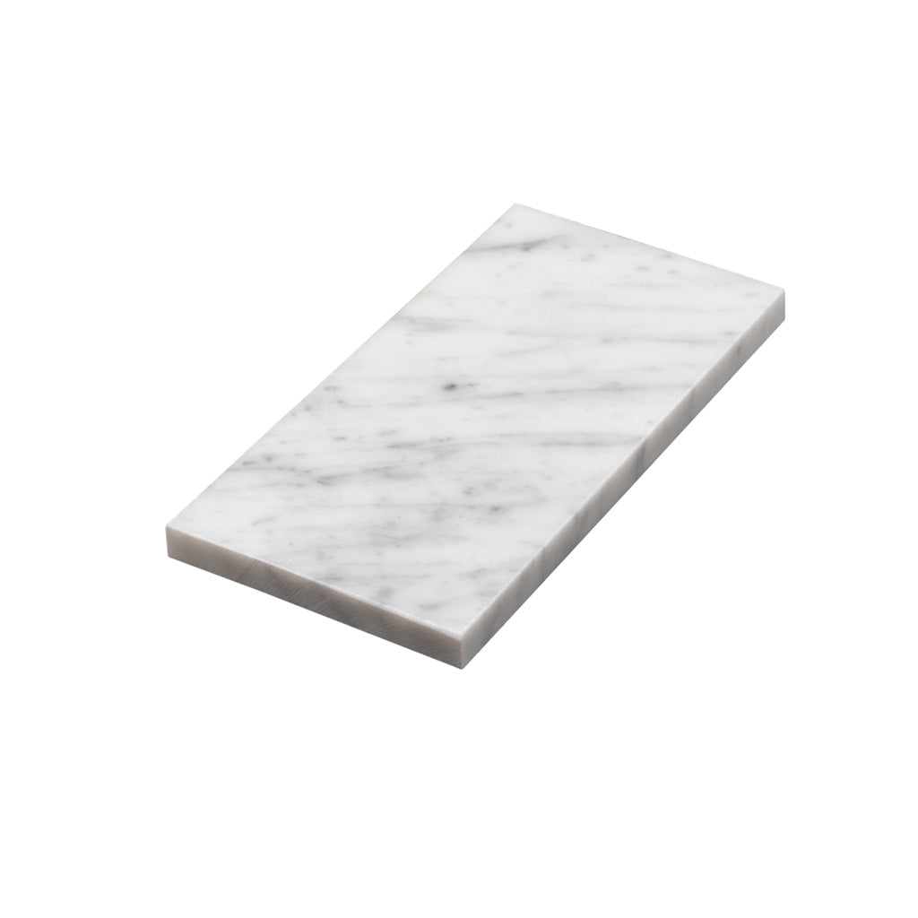 White 3 x 6 Honed Marble Subway Tile