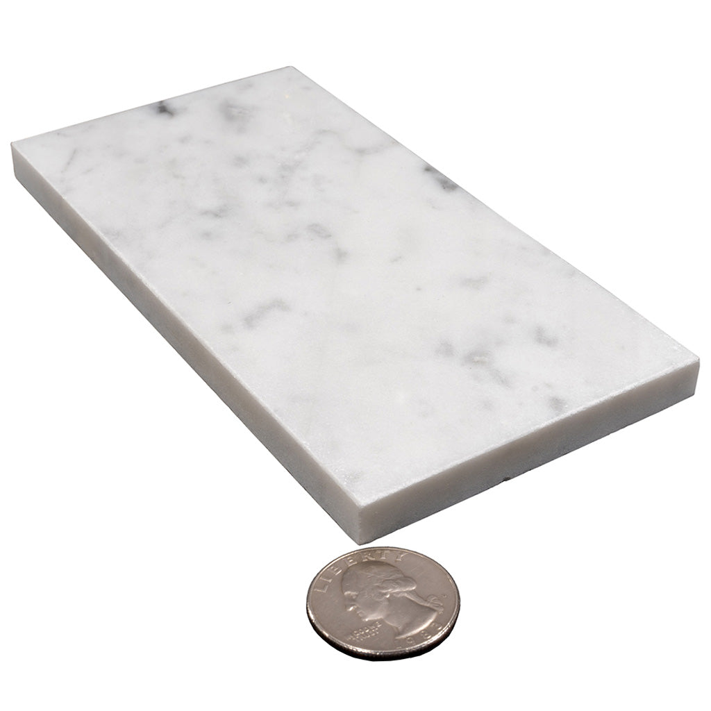 White 3 x 6 Polished Marble Subway Tile - Sample