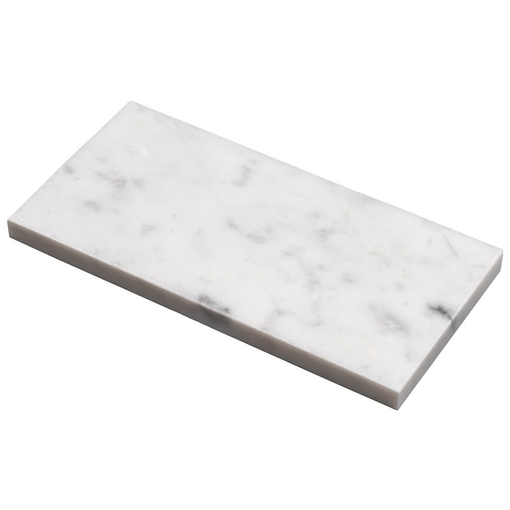 White 3 x 6 Polished Marble Subway Tile