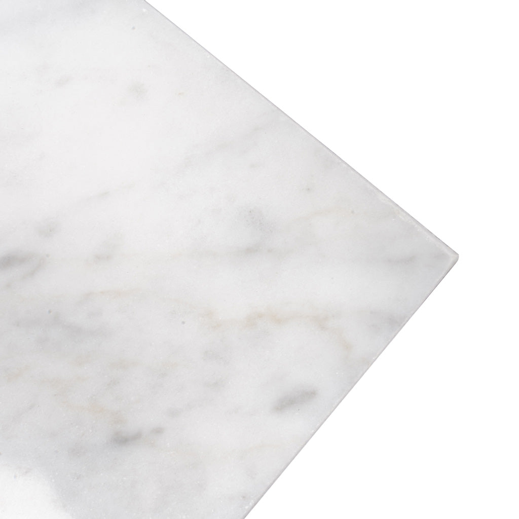 White 4 x 12 Polished Marble Subway Tile