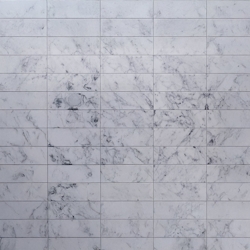 White 4 x 12 Bianco Carrara Marble Polished Subway Tile