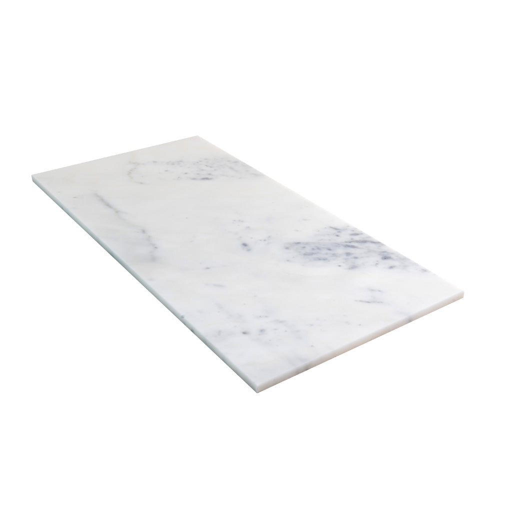 White and Gray 12 x 24 Polished Marble Large Tile