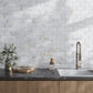 White 3 x 6 Polished Calacatta Gold Marble Beveled Subway Tile