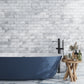 White 3 x 6 Honed Calacatta Gold Marble Subway Tile