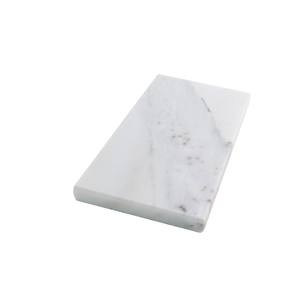 White 3 x 6 Polished Marble Subway Tile