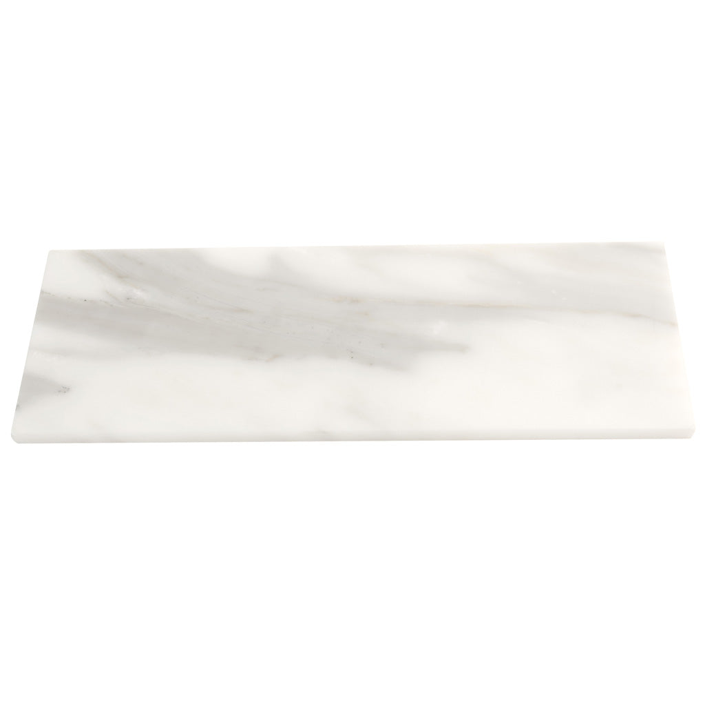 White 4 x 12 Honed Marble Subway Tile