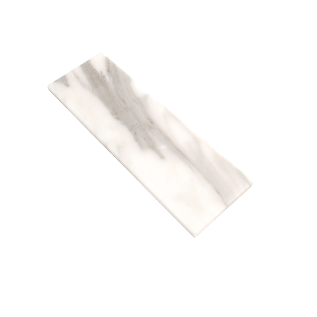 White 4 x 12 Honed Marble Subway Tile