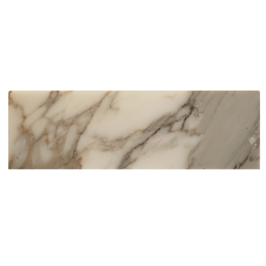 White 4 x 12 Polished Marble Subway Tile