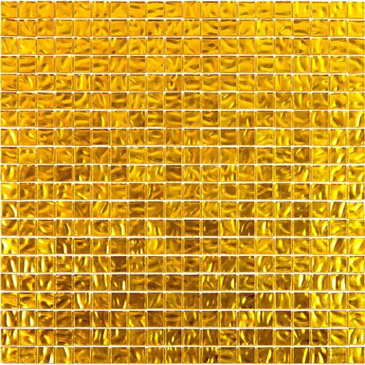 Gold 12 x 12 Glossy Glass Mosaic Tile