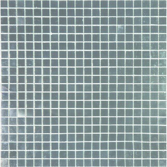 Silver 12 x 12 Glossy Glass Mosaic Tile - Sample