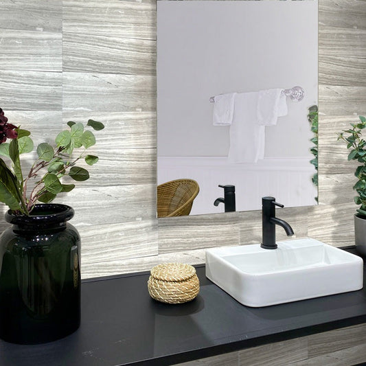 Cloud Gray 4 x 12 Polished Marble Subway Tile - Sample