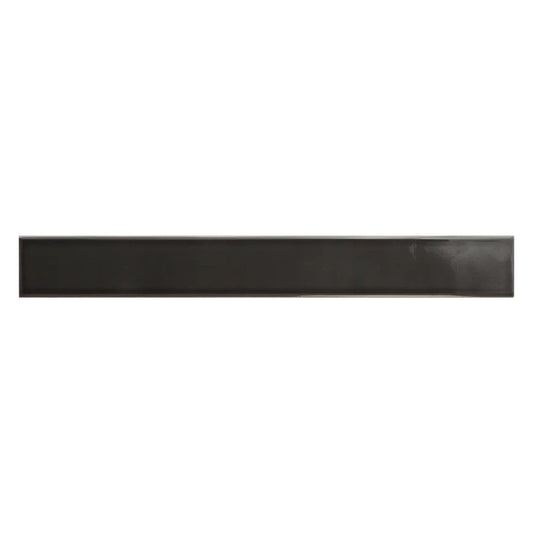 Jet Black 2 x 16 Glossy Ceramic Subway Tile - Sample