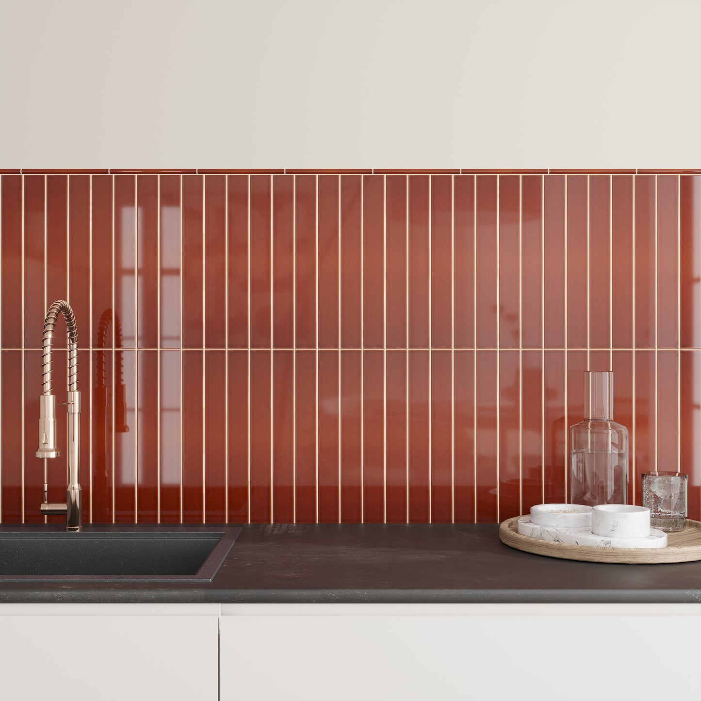 Caramel 2 x 16 Glossy Ceramic Subway Tile