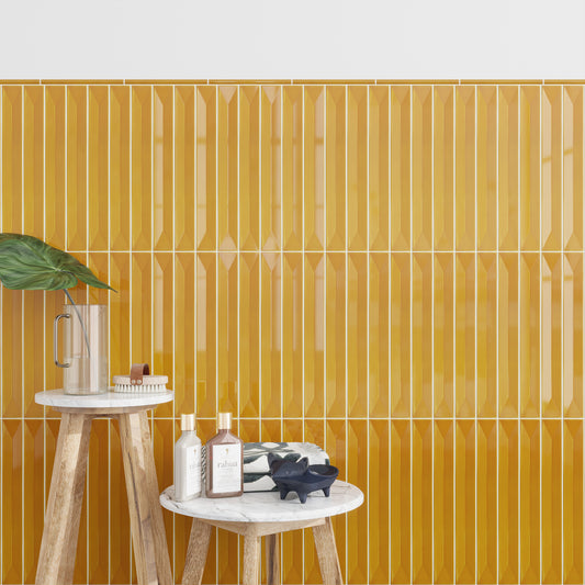 Honey 2 x 16 Glossy Ceramic Deco Subway Tile