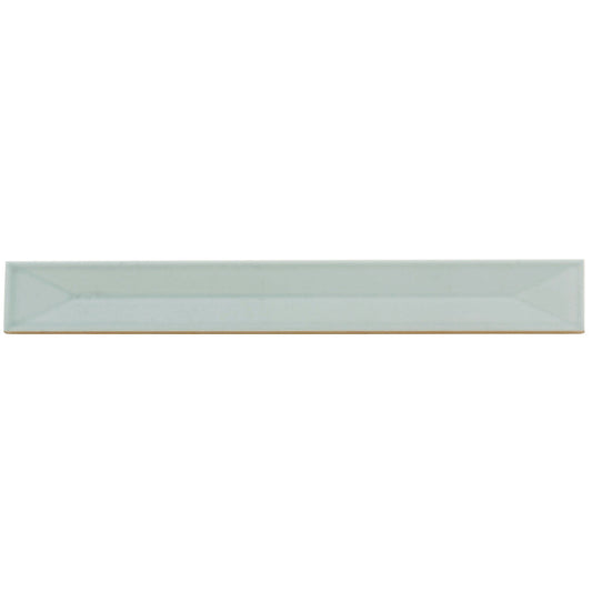 Pastel light Blue 2 x 16 Glossy Ceramic Deco Subway Tile - Sample