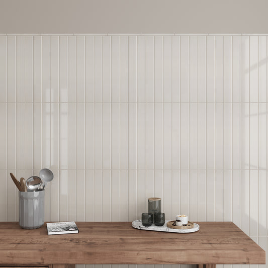 Soft Dove Gray 2 x 16 Glossy Ceramic Subway Tile